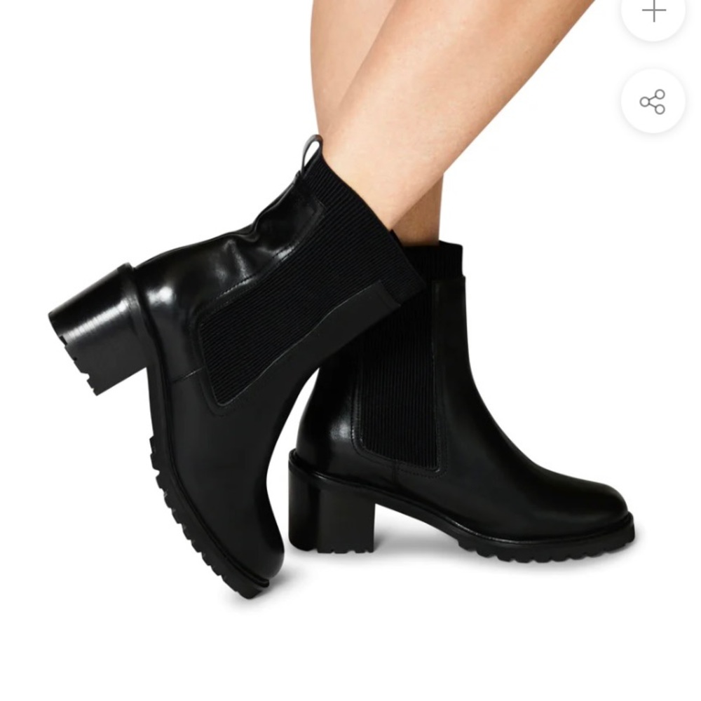 Seychelles Black Leather Chelsea Ankle Boots